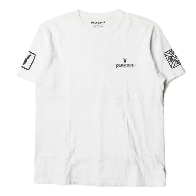 プレイボーイ ビルウォールレザー ビームス PLAYBOY x BILL WALL LEATHER x BEAMS 別注 プリントクルーネックTシャツ  XL ホワイト 半袖 トップス | LINEブランドカタログ