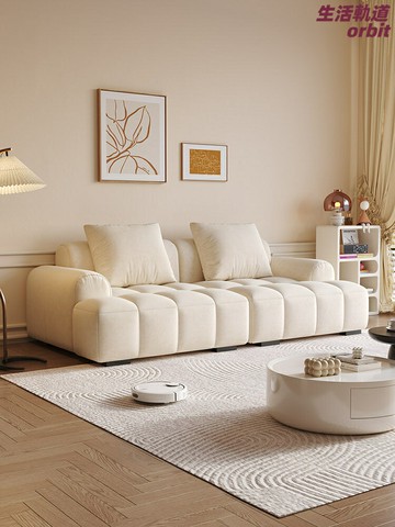 【政府補貼】奶油風沙發 貓抓布沙發 泡芙沙發 布藝沙發 客廳沙發 公寓沙發 棉花糖質感 高回彈海綿 耐磨抗抓 小戶型必備