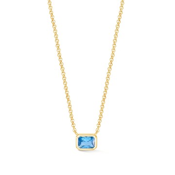 Octagon Blue Topaz Tutti Frutti Necklace