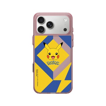 iPhone 17 Pro Max Clear (相機按鈕) 晶醺玫 - 寶可夢 Pokemon - 幾何閃電-皮卡丘