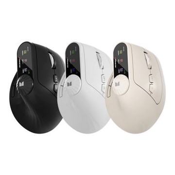 【Monster 魔聲】 M2 MAX 垂直無線人體工學滑鼠(多功旋鈕/電子顯示) 三色任選