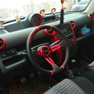 汽車改裝14寸賽車通用方向盤老款普桑F0桑塔納改裝競技方向盤個性