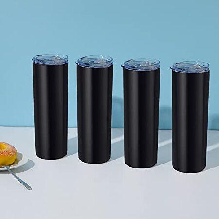 Pack Stainless Steel Skinny Tumblers, Insulated Travel Tumblers, 20 Oz Slim Water Tumbler Cup, Double Wall Insulated Tumbler with Lid and 並行輸入品