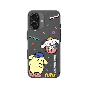 iPhone 17 Clear (相機按鈕) 酷墨灰 - 三麗鷗-布丁狗＆大耳狗綜合圖 Mix Characters - 繽紛布丁狗＆大耳狗