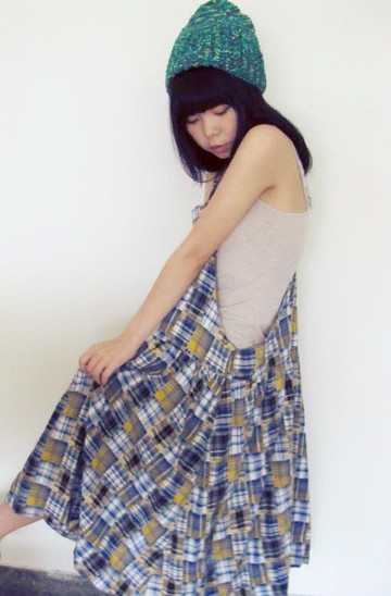 Lan 毛線帽子(艷葉綠底)