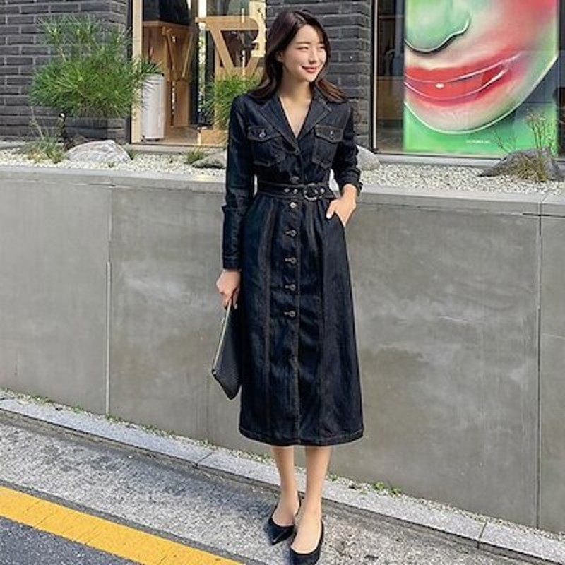 高品質の人気 ロングデニムワンピース ロングワンピース Www Indiashopps Com