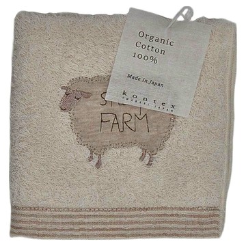 kontex 今治 純棉可愛動物手帕 日本製造  25 x 25 cm  棕棉羊