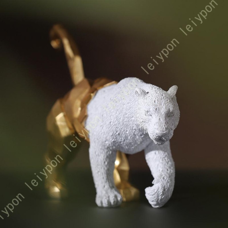 置き物 樹脂工芸品 フィギュア 現代彫刻デスク装飾 幾何 狼 とら
