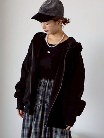 雙口袋拉鍊設計休閒連帽外套(0F001256310) - ehka sopo