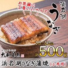 浜名湖うなぎ蒲焼(小丼用)計500g　サイズ不揃い10～12袋