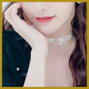 波浪白色蕾絲頸帶 Choker鎖骨鏈頸鏈女