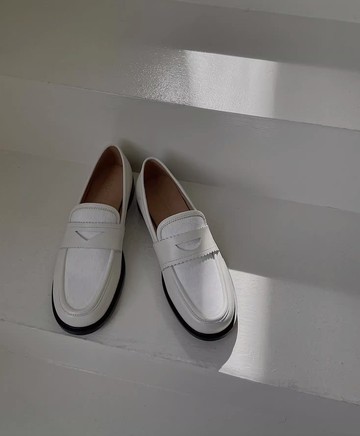 俏皮圓頭 非對稱進口馬毛樂福鞋 手工製