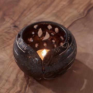 心火手工雕刻蠟燭台