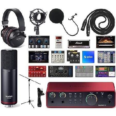 Focusrite Scarlett 2i2 Studio 4th Gen USB Audio Interface Full Recording Bundle with Exclusive Creative Software Kit with Scarlett Headphon 並行輸入品