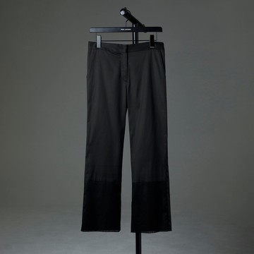 透紗拼接襬長褲