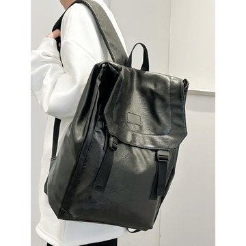 高級感雙肩包女2025新款潮牌軟皮質感大容量旅行背包男大學生書包