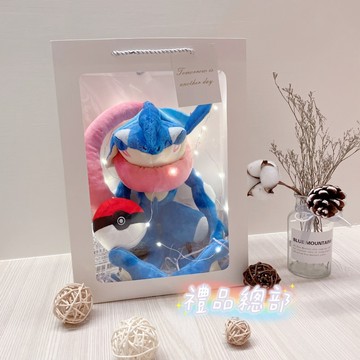 正版授權 Pokémon 精靈寶可夢 甲賀忍蛙玩偶 寶可夢發光禮品袋 寶可夢玩偶 甲賀忍蛙禮物提袋 生日禮物 送禮首選
