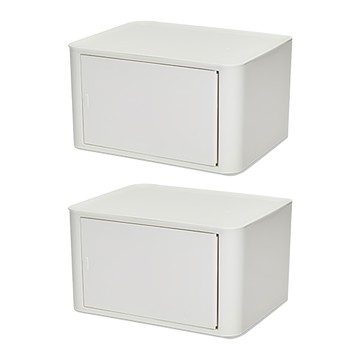 cimelax Rafold 按壓式置物箱 35L  米白色  2個