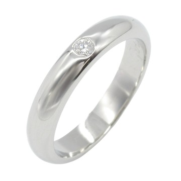 【二手名牌BRAND OFF】Cartier 卡地亞 Pt950鉑金 1895 Wedding 戒指 1P鑽石 51