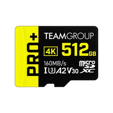 Team PRO+ MicroSDXC 512GB UHS-I U3 A2 V30 記憶卡 (含轉卡+終身保固)
