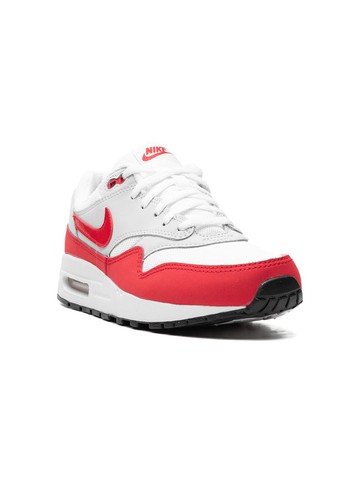 Nike Kids - Nike Air Max 1 GS "White/Neutral Grey/Sports Red" - kids - Rubber/Fabric/Leather/Fabric - 4Y