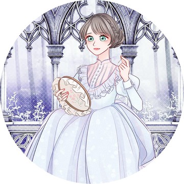 法式刺繡 - 可愛女孩貼紙 (haeparine) 人像貼紙