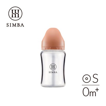 小獅王辛巴 蘊蜜質金玻璃寬口防脹氣奶瓶180ml(波藍治綠覓粉)-新生專用