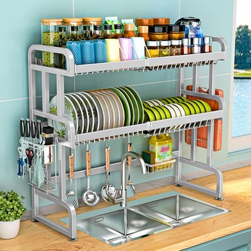 【小倉Ogula】不鏽鋼伸縮水槽架  WB4Z雙層瀝水架 碗盤收納架 水槽架 瀝水架 刀架 砧板架 置物架