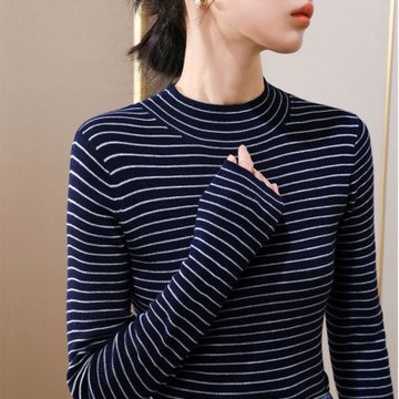 設計所在 專注內搭系列 立領針織撞色條紋毛衣(3色 S-2XL可選) I5D3030-CS