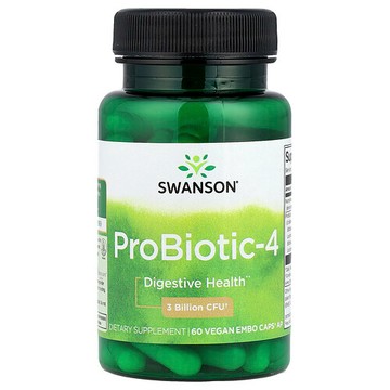 Swanson Vitamins, ProBiotic-4 益生菌全素 Embo Caps® AP 膠囊，60 粒