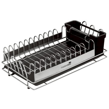 MasterClass 餐具碗盤瀝水架 41cm  1個  銀色 + 黑色