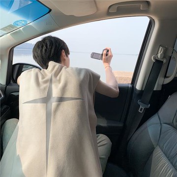 麂皮絨背心男外穿夏季薄款無袖t恤潮牌寬松美式高街oversize上衣