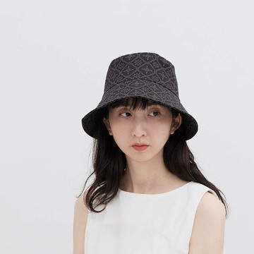 遮陽漁夫帽-玻璃海棠/紳士黑色