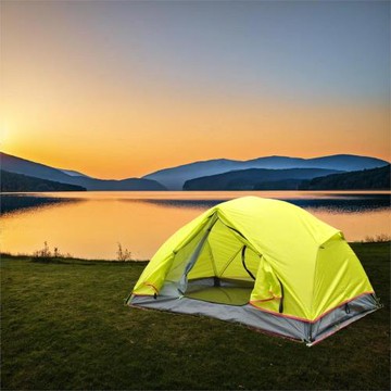 四季輕量化鋁桿徒步含配套地席速開胡巴帳篷兩人野營帳篷公園露營