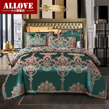 歐美式簡約全棉貢緞提花四件套純棉1.8m1.5m雙人床上用品婚慶婚房