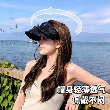 熱賣爆款空頂帽子女夏新款海邊沙灘度假遮陽帽戶外出遊時尚百搭透氣太陽帽-L1001 NRIS