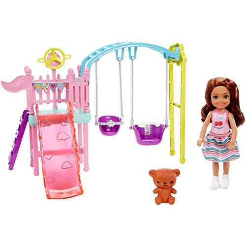 バービー Barbie Club Chelsea Doll and Swing Set Playset with Teddy