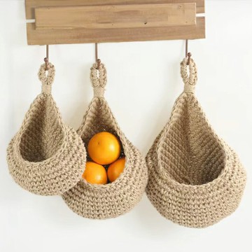 水果掛網吊籃 波西米亞風 收納網兜 蔬菜網袋 壁掛式 掛袋 置物籃 儲物袋 收納袋 收納籃【BlueCat】【RD1700】