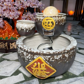 臺灣出貨 日進斗金招財流水盆 流水擺件 財運旺旺造型 款式10💰有附馬達電線 招財擺件 流水 水晶洞 送禮 A2739