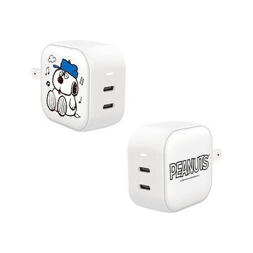 【正版授權】SNOOPY史努比煩惱歐拉夫GaN 45W Type-C雙孔充電頭