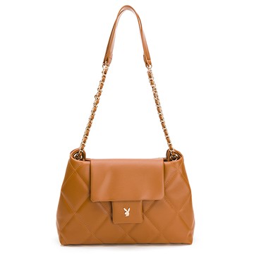 PLAYBOY - 肩背包 菱格系列 - 咖色