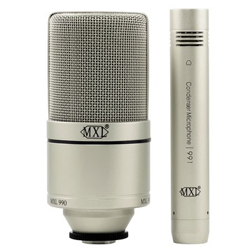 MXL 990/991 電容式麥克風套組 專業錄音設備 心型指向性 清晰收音 適用於Podcast與音樂錄製  香檳色