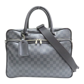 LOUIS VUITTON LV 路易威登 黑色 棋盤格帆布 Icare 公事包 兩用包 N23253 【二手名牌BRAND OFF】