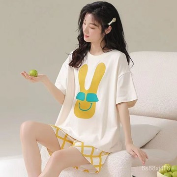 台灣出貨 睡衣女 夏季韓版睡衣 學生睡衣 甜美可愛家居服 卡通睡衣 寬鬆大碼家居服 加大加肥睡衣 大尺碼睡衣 女生睡衣
