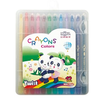 【Mona】安全無毒 旋轉蠟筆 12色/盒 1573-1