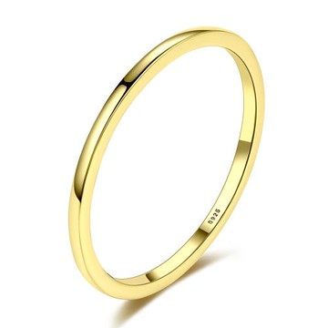 【ANGEL】極簡時尚素圈光面戒指(金色)