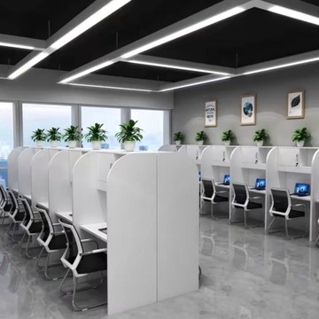 自習室桌子沉浸書桌隔斷共享桌椅考研單人學習桌封閉電腦桌定制 c8073