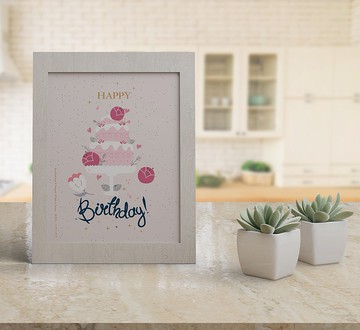 玫瑰蛋糕派對【CM22014】洛可可草莓生日卡片 明信片含信封