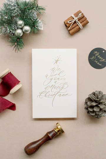 Tinge & Flourish 英文書法聖誕卡片 - 書法聖誕樹