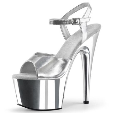 15cm超高跟鞋女細跟恨天高厚底涼鞋夜店性感水晶鞋夏季模特走秀鞋